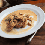 Pork medallions in creamy mushroom sauce