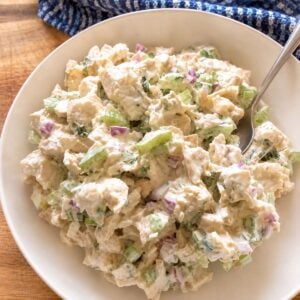 Chicken Salad in a white bowl