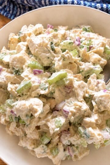 Chicken Salad in a white bowl