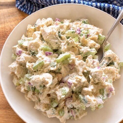 Chicken Salad in a white bowl