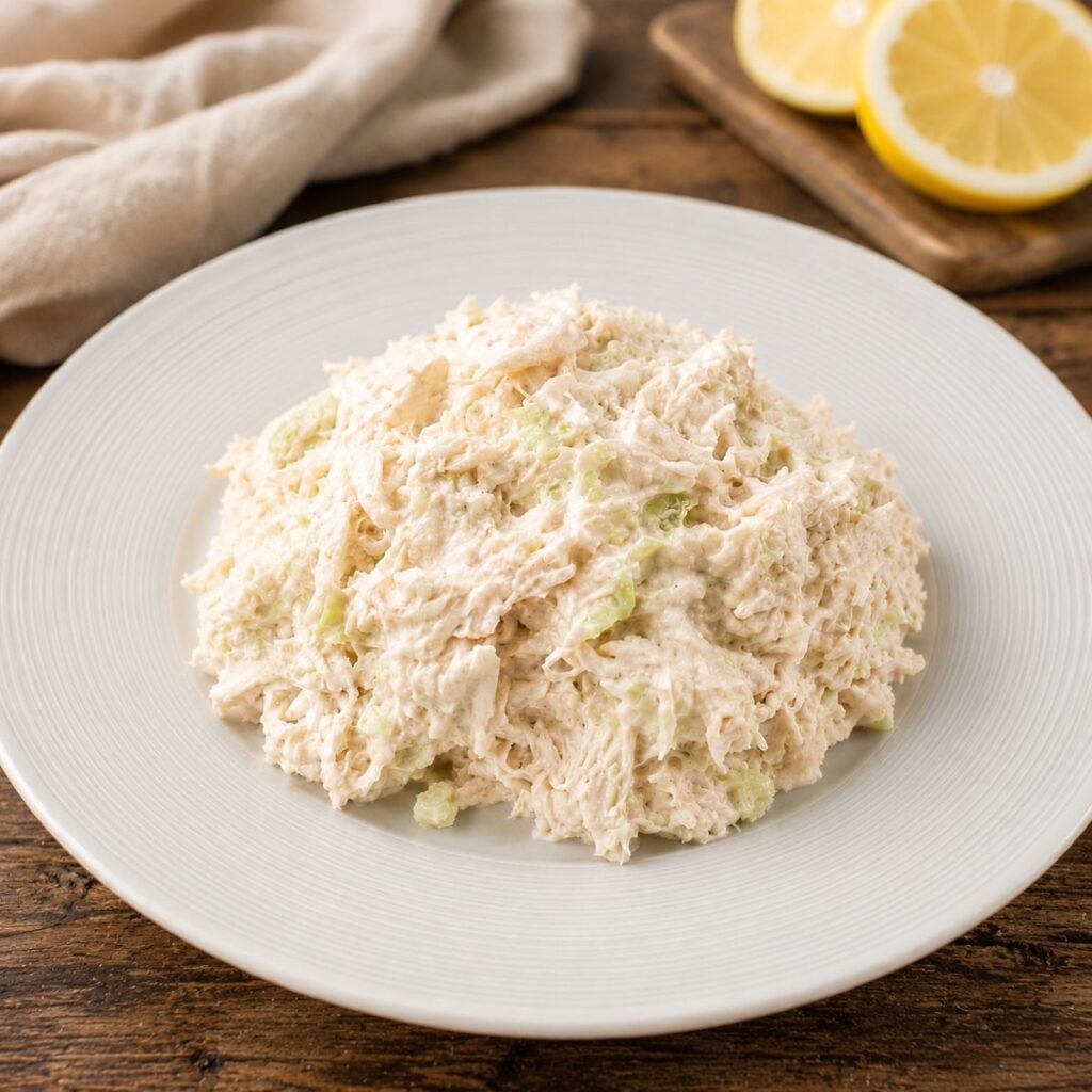 Chicken Salad in a white bowl