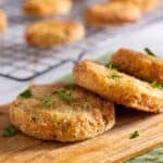 Fried Green Tomatoes on a cutting board