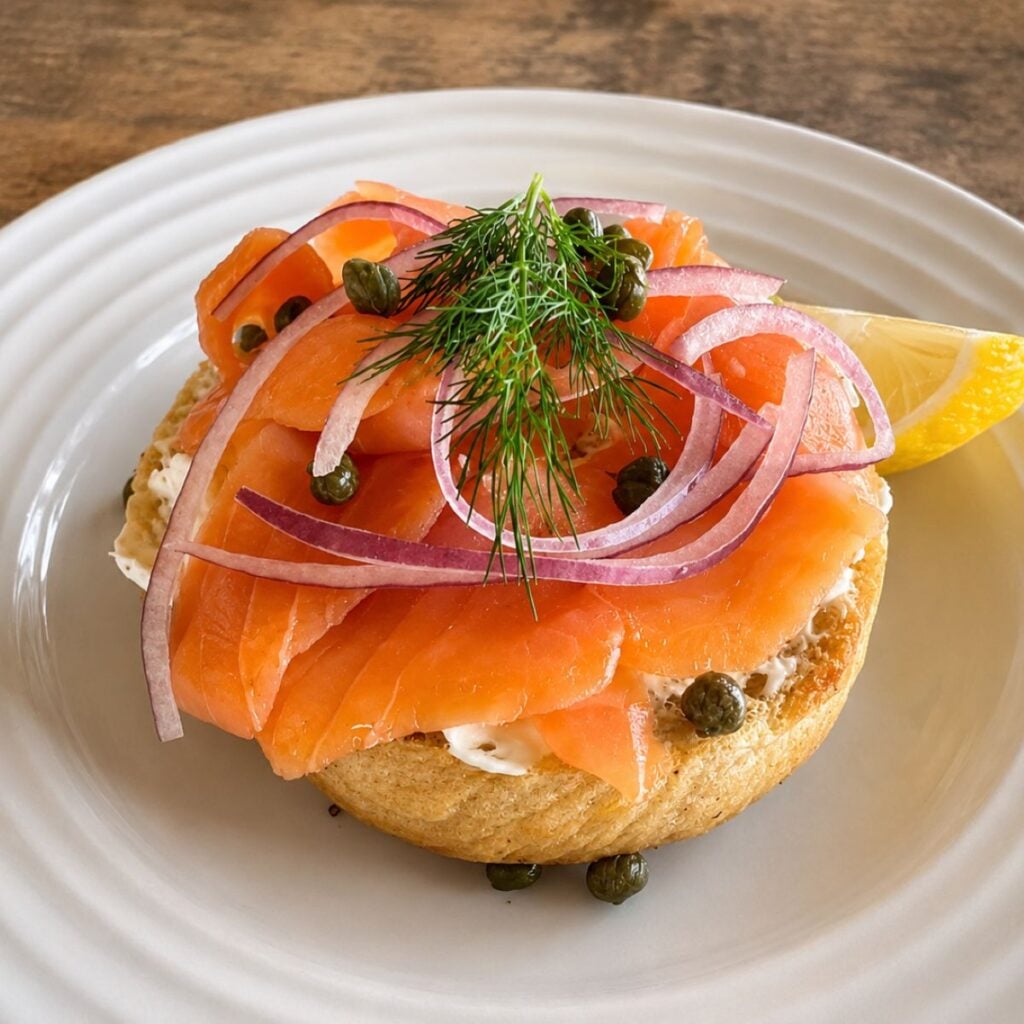 New York's Iconic Bagels with Lox (or Smoked Salmon)