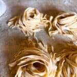 Nests of homemade pasta