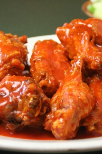 Buffalo wings on a white plate